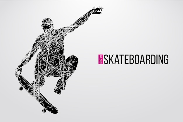 Silhouette of a skateboarder