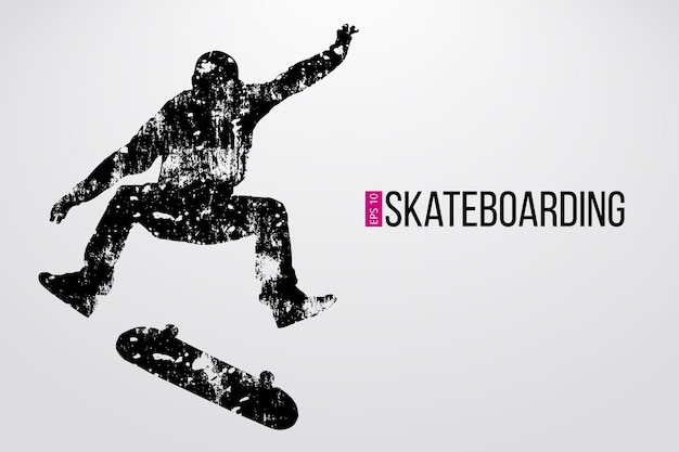 Silhouette of a skateboarder