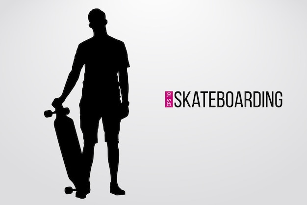 Silhouette of a skateboarder