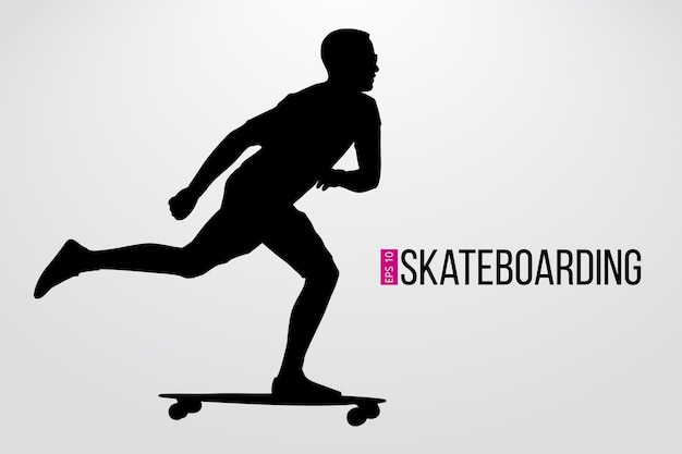 Silhouette of a skateboarder