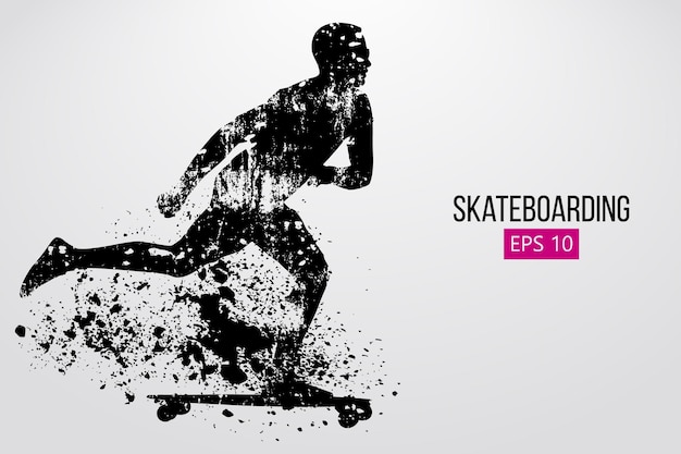 Silhouette of a skateboarder