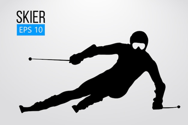 Silhouette of skier, slalom