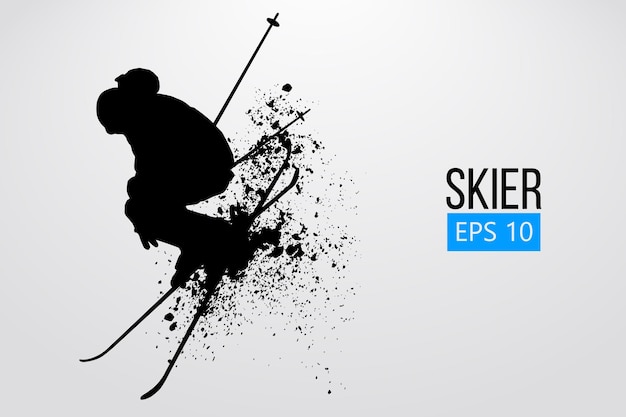 Silhouette of a skier