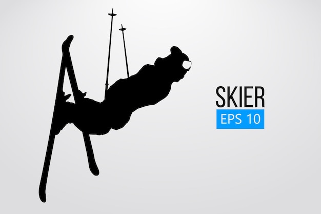 Silhouette of a skier