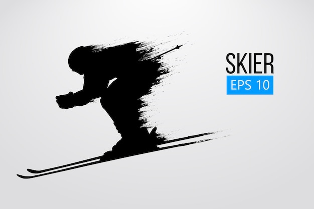 Silhouette of a skier