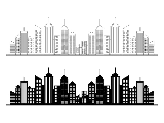 silhouette of skyscrapers