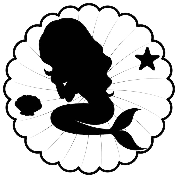 Vector silhouette of sleeping mermaids vector illustration