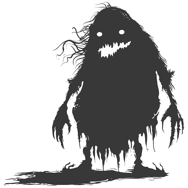 Vector silhouette slimer monster black color only full body