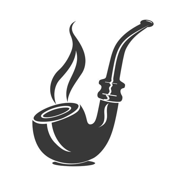 Vector silhouette a smoking pipe black color only