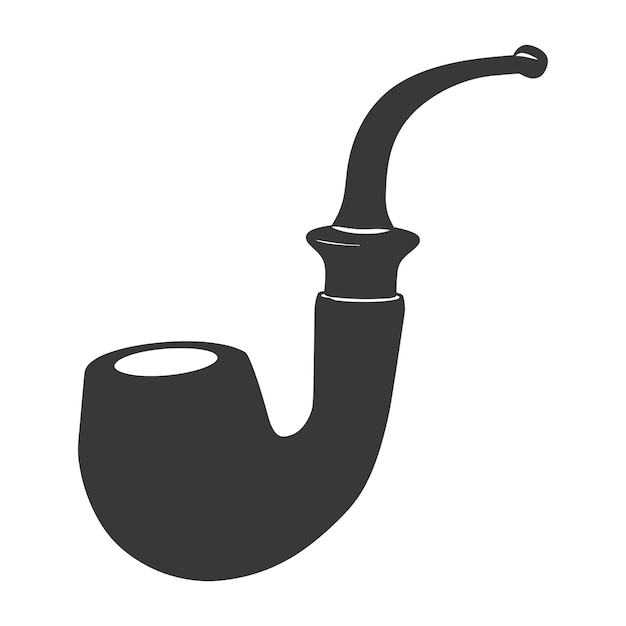 Silhouette a smoking pipe black color only