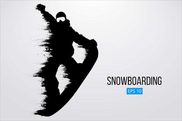 Silhouette of a snowboarder