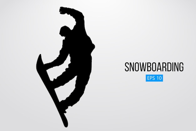 Silhouette of a snowboarder