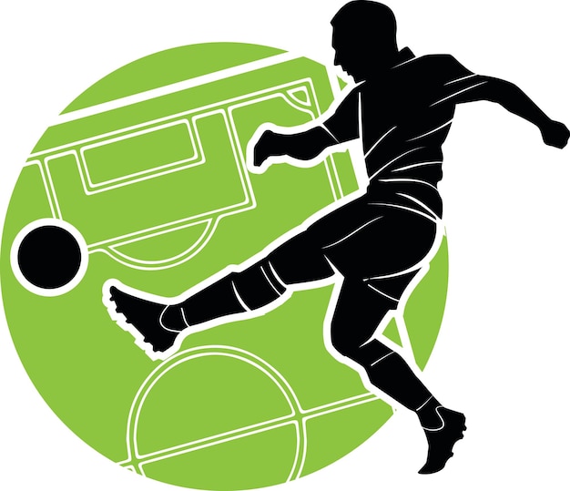 Silhouette Of A Soccer Player Hitting A Ball Isolated On Transparent Background