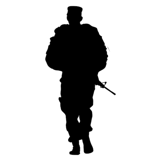 silhouette of a soldier on a white background