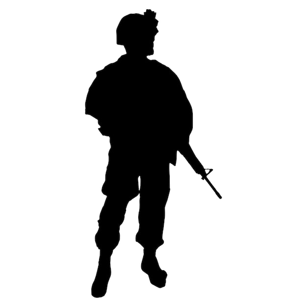 silhouette of a soldier on a white background