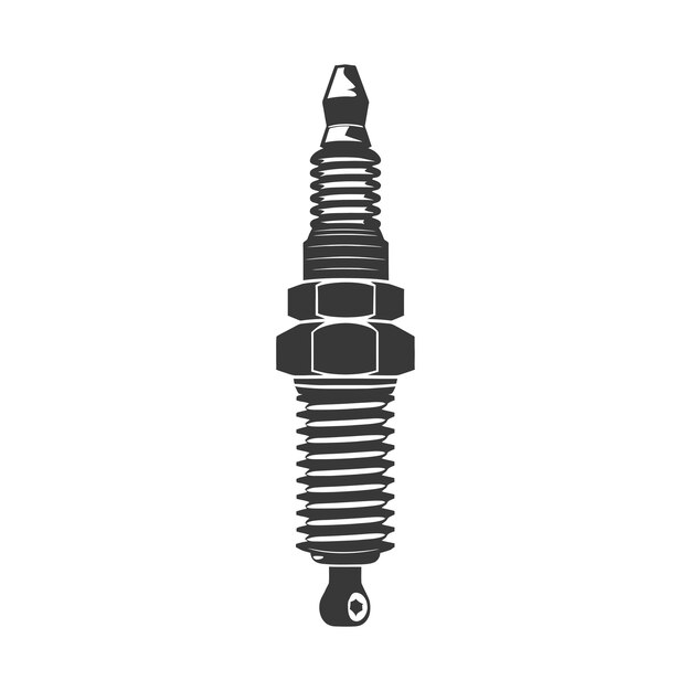 Vector silhouette spark plug black color only