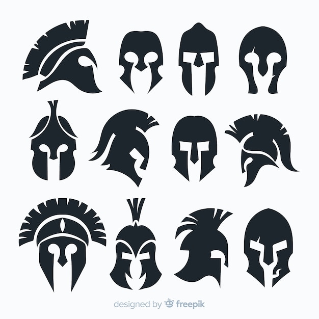 Silhouette spartan helmet collection