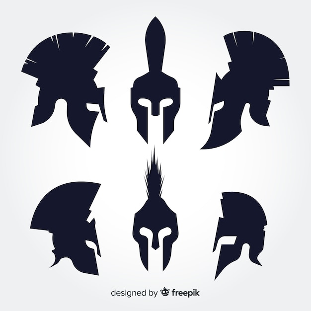 Silhouette spartan helmet collection
