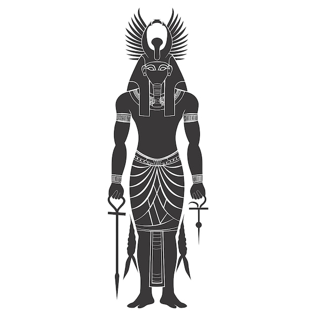 Silhouette spinx the egypt Mythical Creature black color only full body