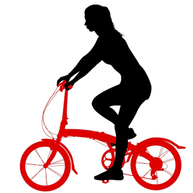 Silhouette of a sports cyclist on a white background