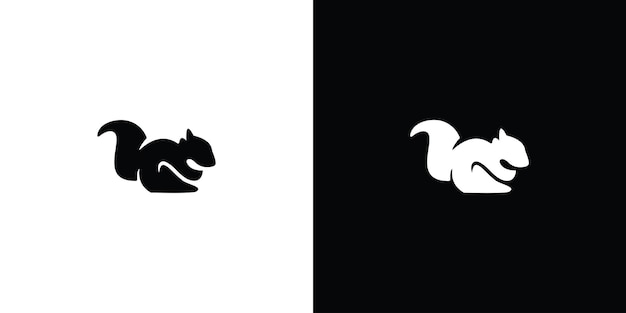 Vector silhouette squirrel logo premium vector