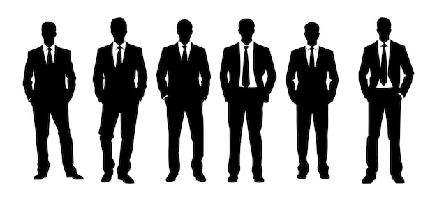 Premium Vector | Silhouette of standing businessman isolated on white  background