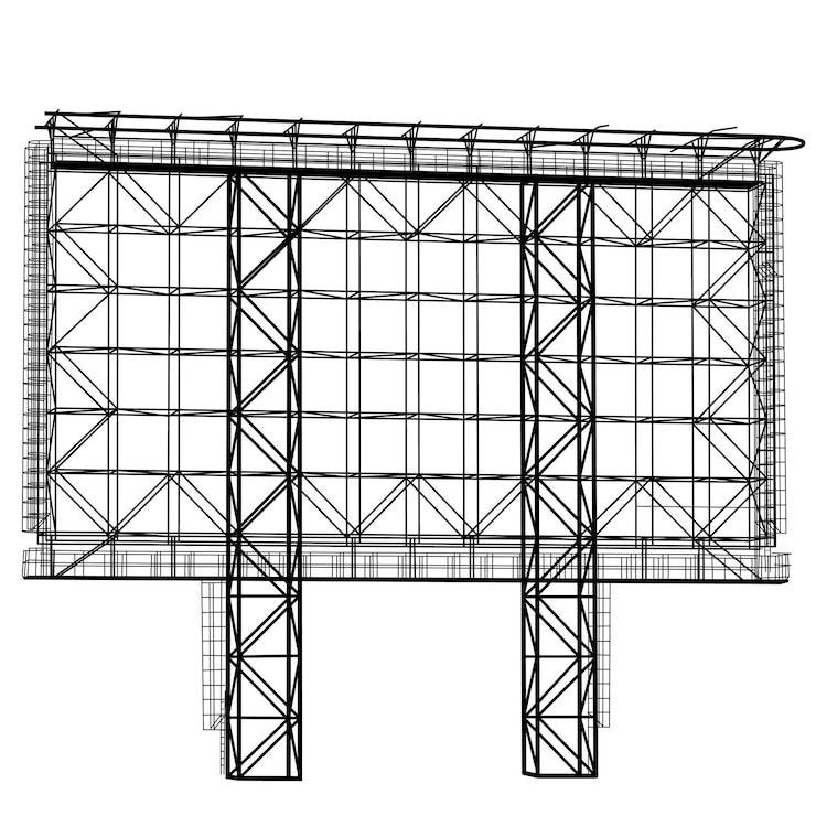 Vector silhouette of steel structure billboard vector illustration