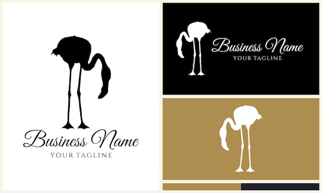 silhouette stork vector logo template