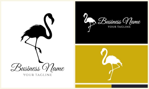 silhouette stork vector logo template
