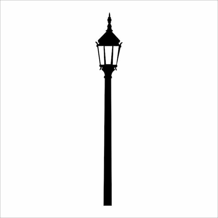 Vector silhouette of a street lamp or lantern