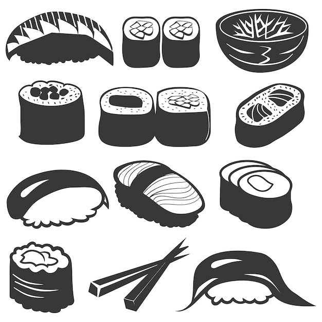 シルエット寿司皿コレクションセット 黒色のみ
