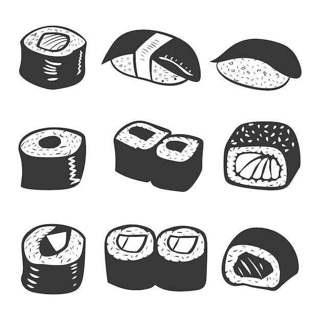 シルエット寿司皿コレクションセット 黒色のみ