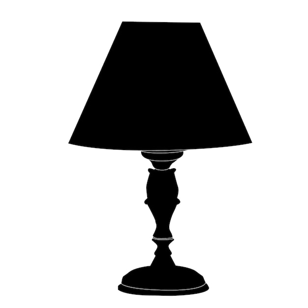 Vector silhouette of table lamp