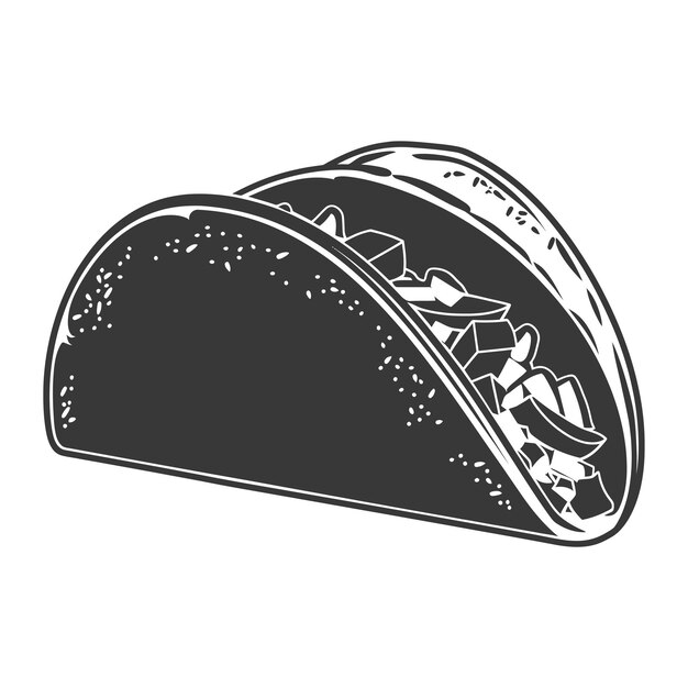 Silhouette taco food black color only