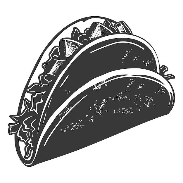 Vector silhouette taco food black color only