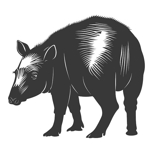 Vettore silhouette tapir animale solo colore nero