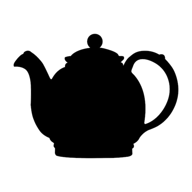 silhouette of teapot on white