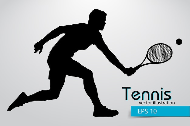 Silhouette of a tennis player