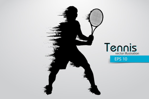 Silhouette of a tennis player