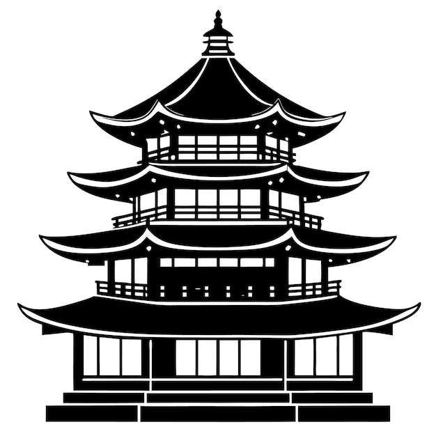silhouette of a traditional japanese pagoda showcasing iconic multitiered roof design