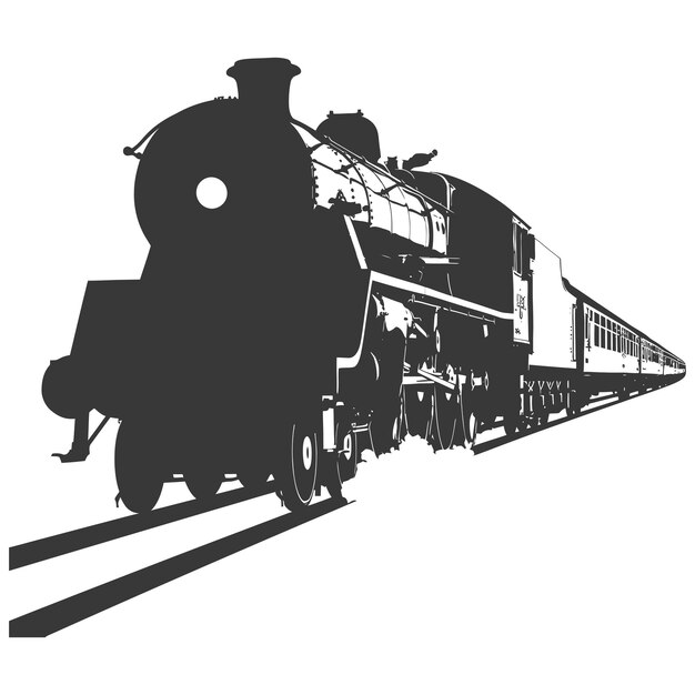 Vector silhouette train black color only full