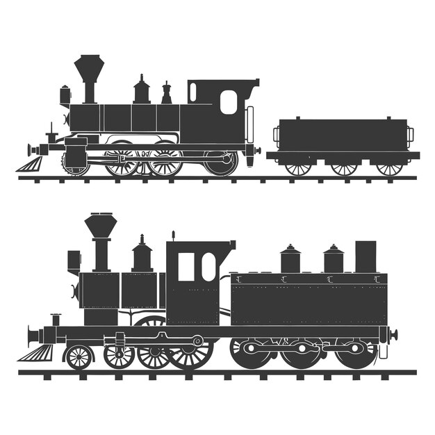 Vector silhouette train black color only full