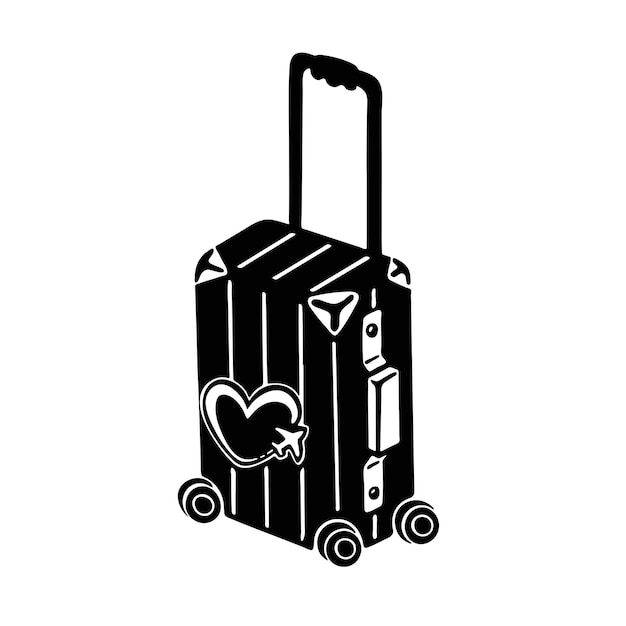 силуэт туристического чемодана Векторный иллюстрационный дизайн