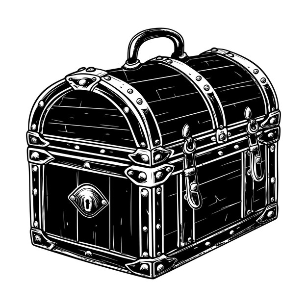 Silhouette Treasure Chest black color only