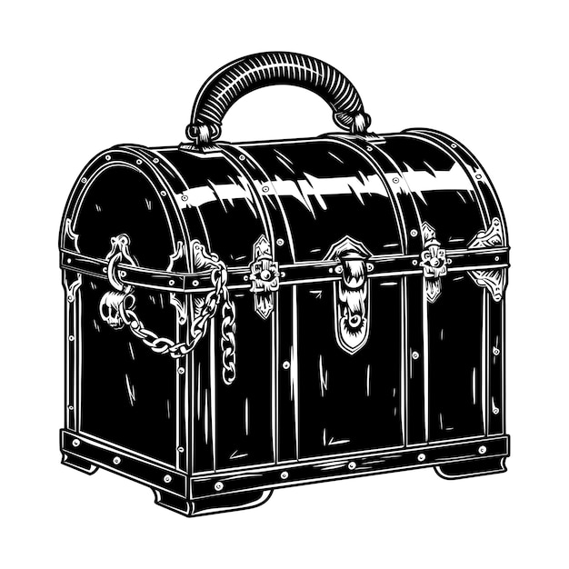 Silhouette Treasure Chest black color only