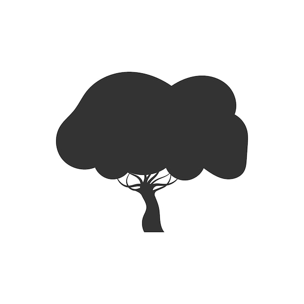 Дизайн шаблона векторной иллюстрации логотипа силуэта дерева