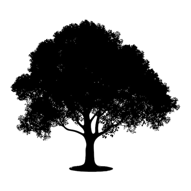 Vettore silhouette albero natura solo colore nero