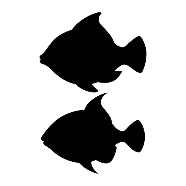 Vector silhouette of a triggerfish on white