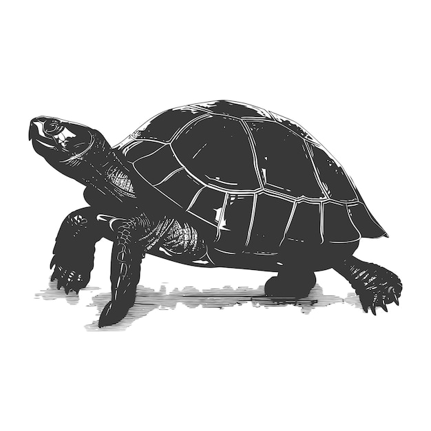 Silhouette Turtle Animal black color only full body