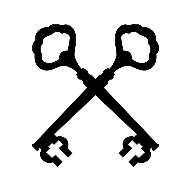 Vector silhouette of two old key